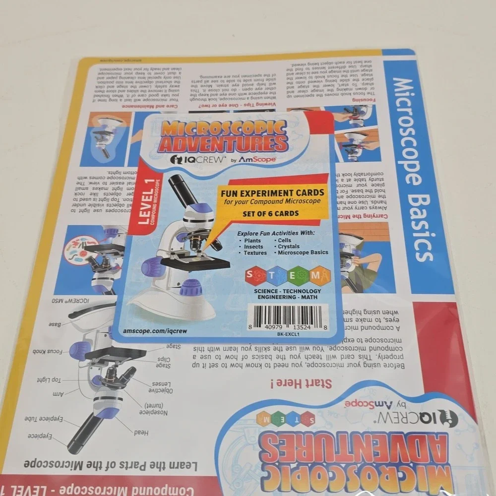 IQCrew - Microscope Experiment & Activity Cards for Kids & Students - Microsc...